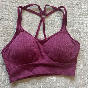 Calia raspberry pink sports bra with x back and cups